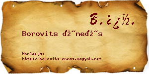 Borovits Éneás névjegykártya